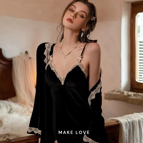 【Baby Doll】Velvet Muse Robe Set（全2点セット）